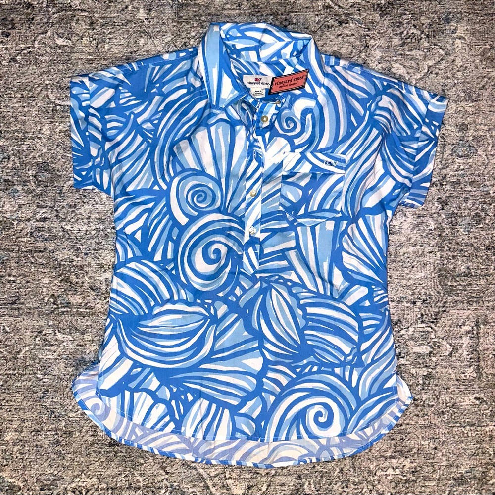 🆕Vineyard Vines Nautilus Shell Cornflower Blue